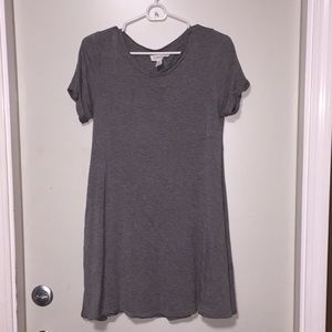 Grey Flowy T-shirt Dress